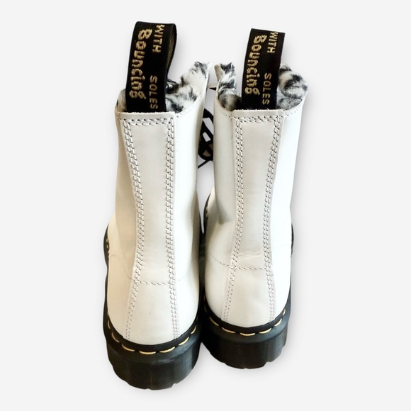 New! Dr Martens 1460 White Serena Fur Lined Boots Size 8 - Picture 4 of 8